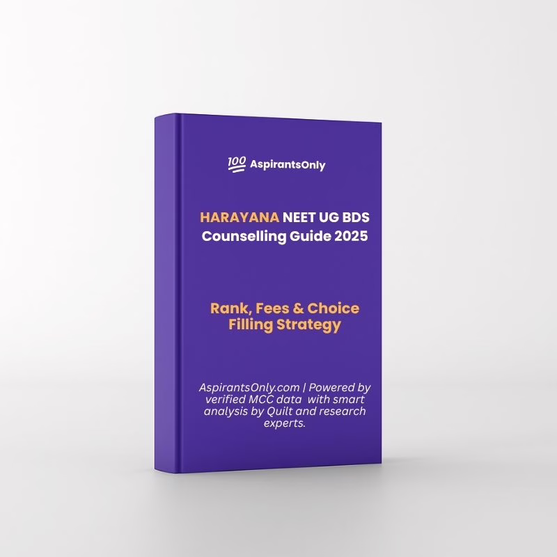 Haryana NEET UG BDS Counselling Guide 2025 Get detailed insights on ranks, fees, seat matrix, and smart choice filling strategies for BDS admissions in Haryana. Ideal for NEET UG aspirants seeking clarity and direction during state counselling.